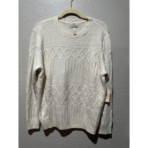 St. John's Bay crew neck long sleeve pullover sweater size L NWT